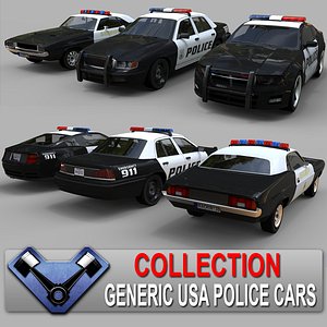 3d model generic police cars sedan