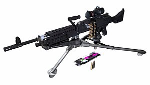 3D m240b machine gun