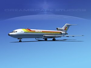 airline boeing 727 727-200 3d model