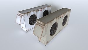 3D model Rusty Rooftop AC hvac unit 4