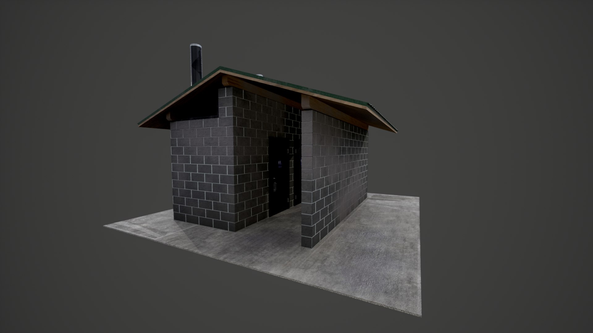 Cement Outhouse Model - TurboSquid 2268474