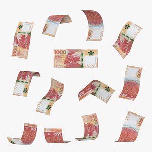 3D HongKong 1000 Dollar Falling Notes