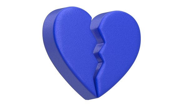 modelo 3d Emoji de corazón roto azul - TurboSquid 2329214