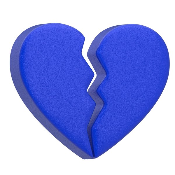 modelo 3d Emoji de corazón roto azul - TurboSquid 2329214