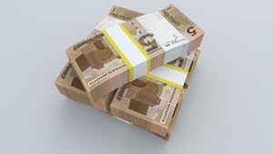 Belarus 5 Rubles Banknote 2009 Obverse 3D Model BYR5