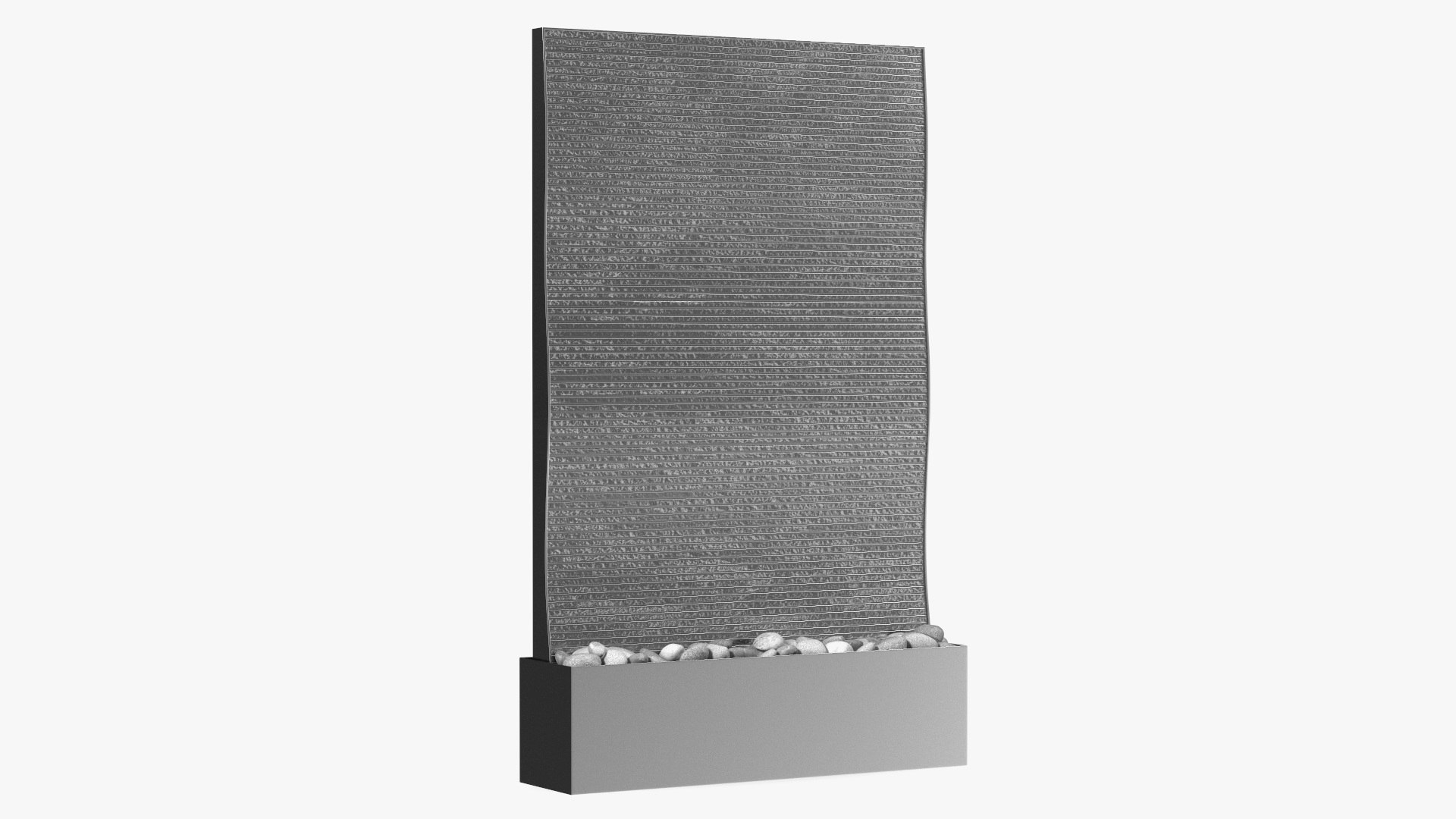 Metallic Wall Fountain with Water 3D model preview