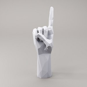 Hand Finger Counting 1 Low poly