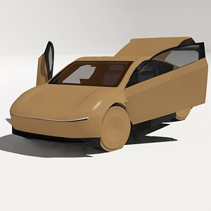 3D Tesla cybercab robotaxi Animated model