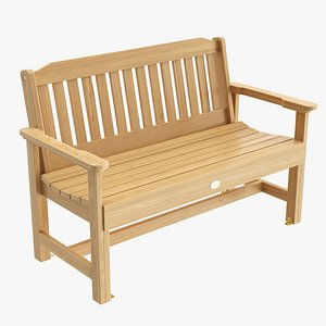Wood Outdoor Garden Bench 3D