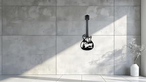 3D Guitar Landscape Wall Decor Vector Art 3D Print Laser Cut