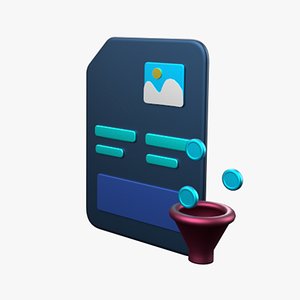 3D Clipboard-task list-checklist app web icon Low-poly