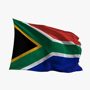 Realistic Animated Flag - Microtexture Rigged - Put your own texture - Def South Africa 3D model