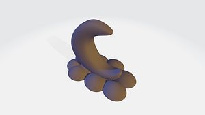 3D model Moon with clouds