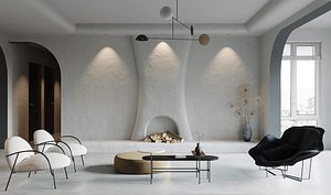 3D Wabi-sabi style apartment