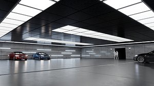 Modern Underground Car Garage 3D