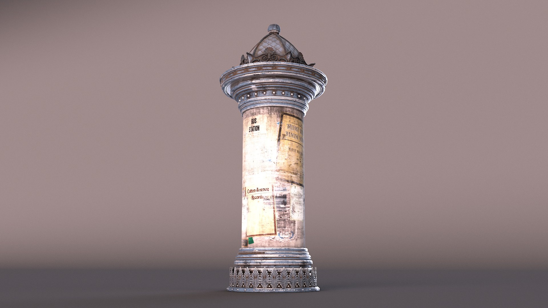 Antique Advertising Column 3D Model - TurboSquid 2182087