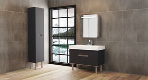 3D modern bathroom furniture interior