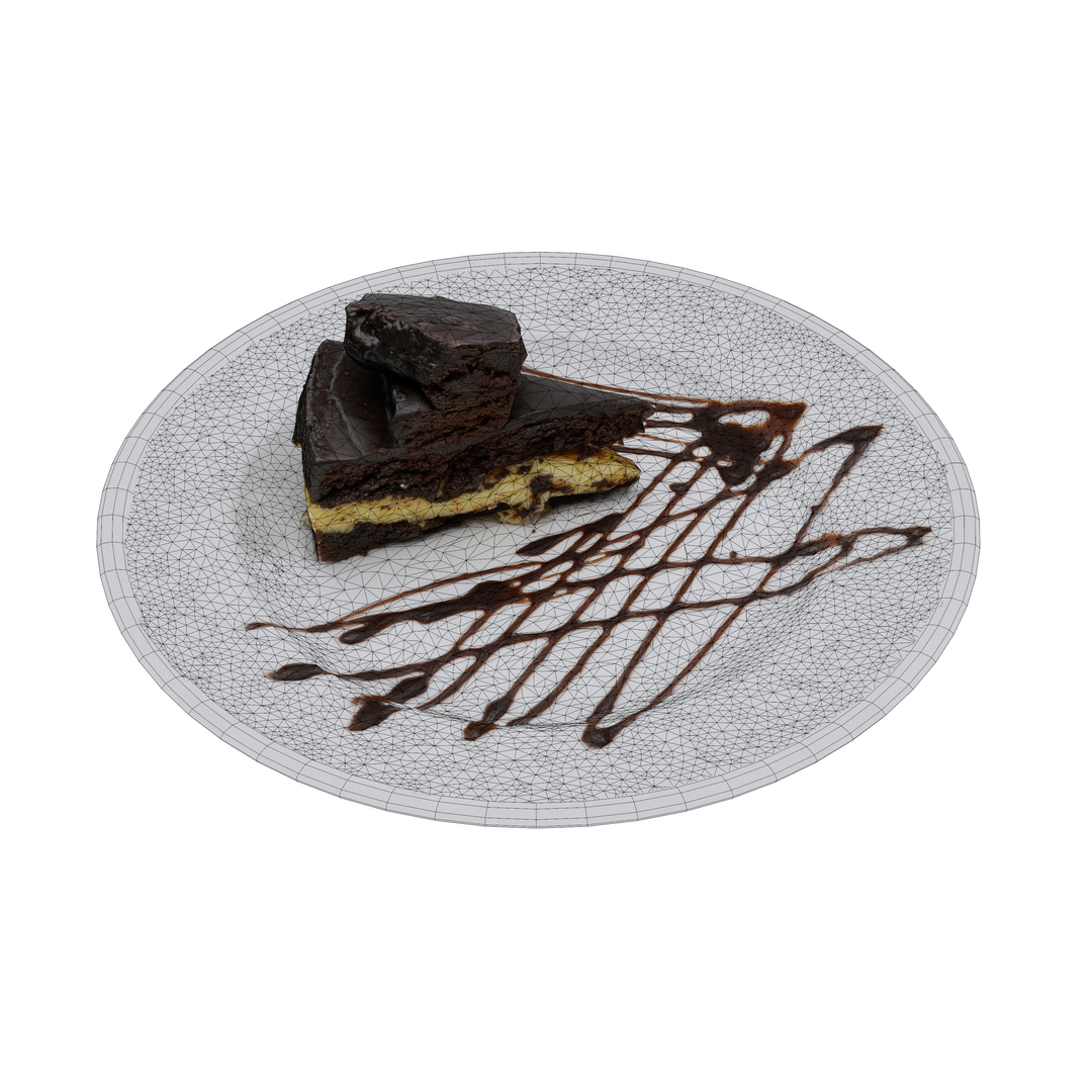 3D model chocolate fudge cheese cake - TurboSquid 1579233