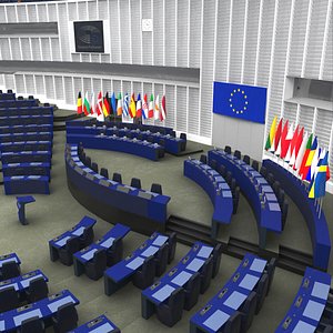 Hemicycle interior of the European Parliament Strasbourg