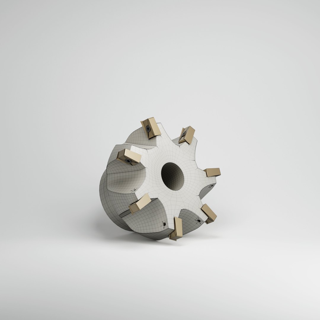 Milling cutters with indexable inserts model https://p.turbosquid.com/ts-thumb/bY/WH9w3Q/DU/fraeskopf_main_wireframe/jpg/1718898278/1920x1080/fit_q87/bc01dee969957049fb688d4a1ebda54323e100b4/fraeskopf_main_wireframe.jpg