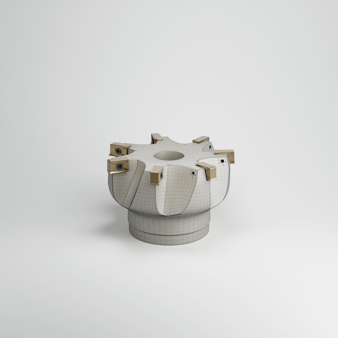 Milling cutters with indexable inserts model https://p.turbosquid.com/ts-thumb/bY/WH9w3Q/Zj/fraeskopf_aufrecht_wireframe/jpg/1718898278/1920x1080/fit_q87/d09c4eaa91a6c60b39f8eee60b3f21e015e7d870/fraeskopf_aufrecht_wireframe.jpg