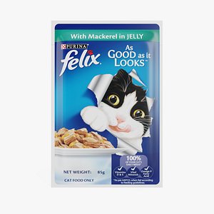 3D Purina Felix Cat Food Mackerel model
