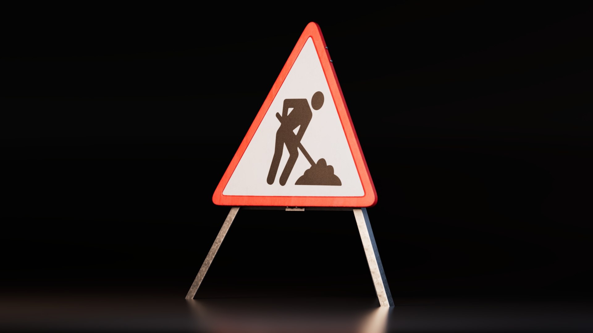 Free 3D Road Work Warning Sign Model - TurboSquid 2551112