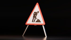 Road Work Warning Sign