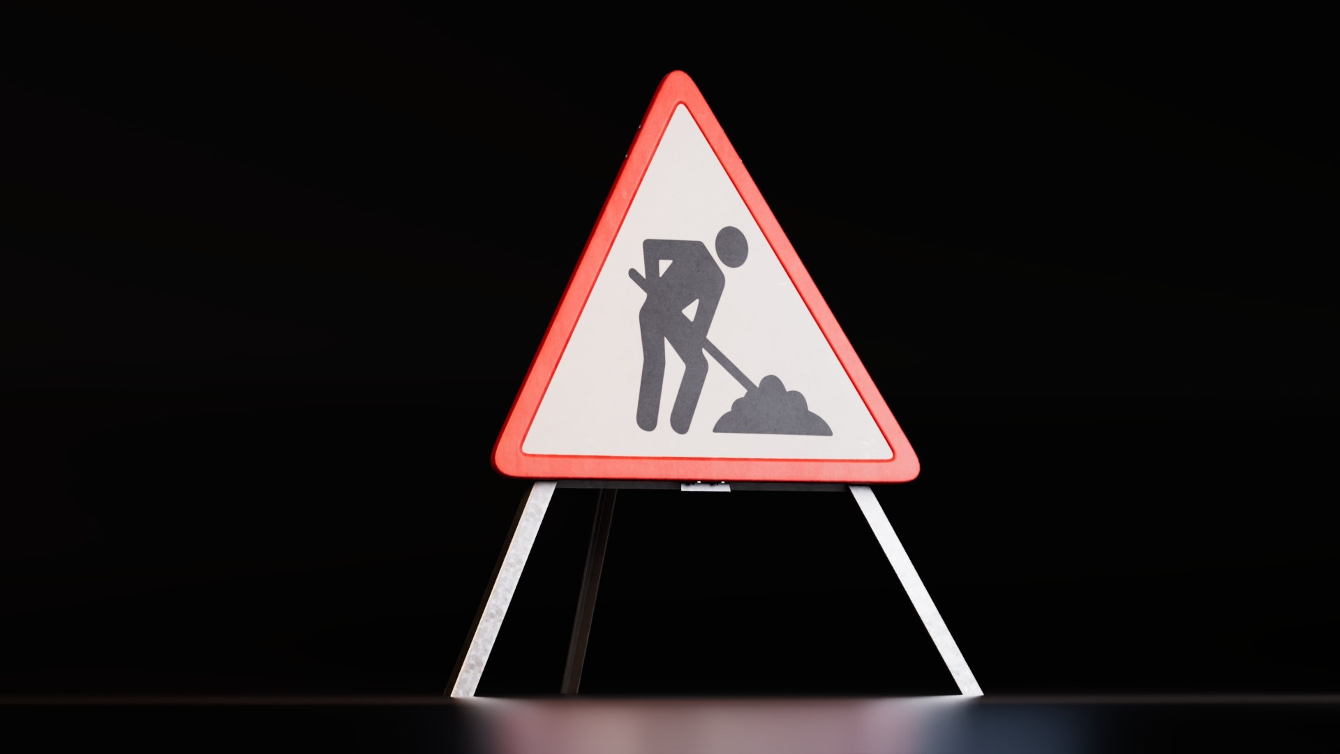 Free 3D Road Work Warning Sign Model - TurboSquid 2551112