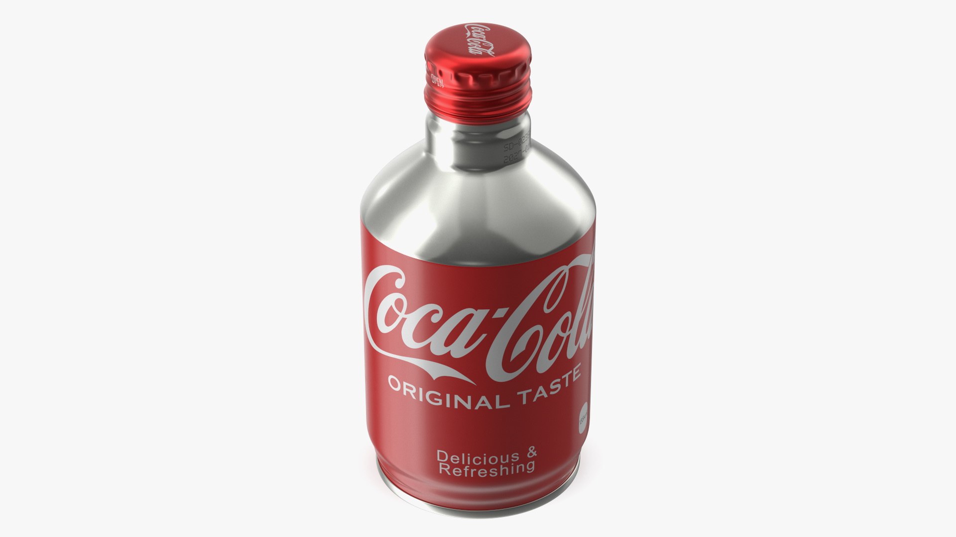 Coca-Cola Aluminum Bottle 3D model for industrial visualization, technical presentation, simulation, product rendering, and animation