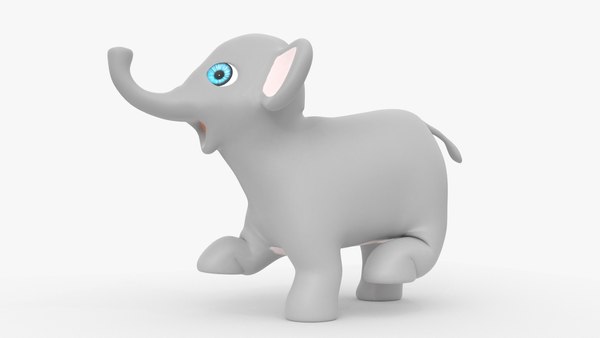 3D cartoon baby elephant model - TurboSquid 1515073