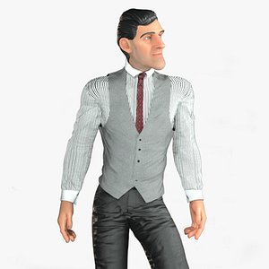 3D Cartoon 3D Rigged Business Man Character Model