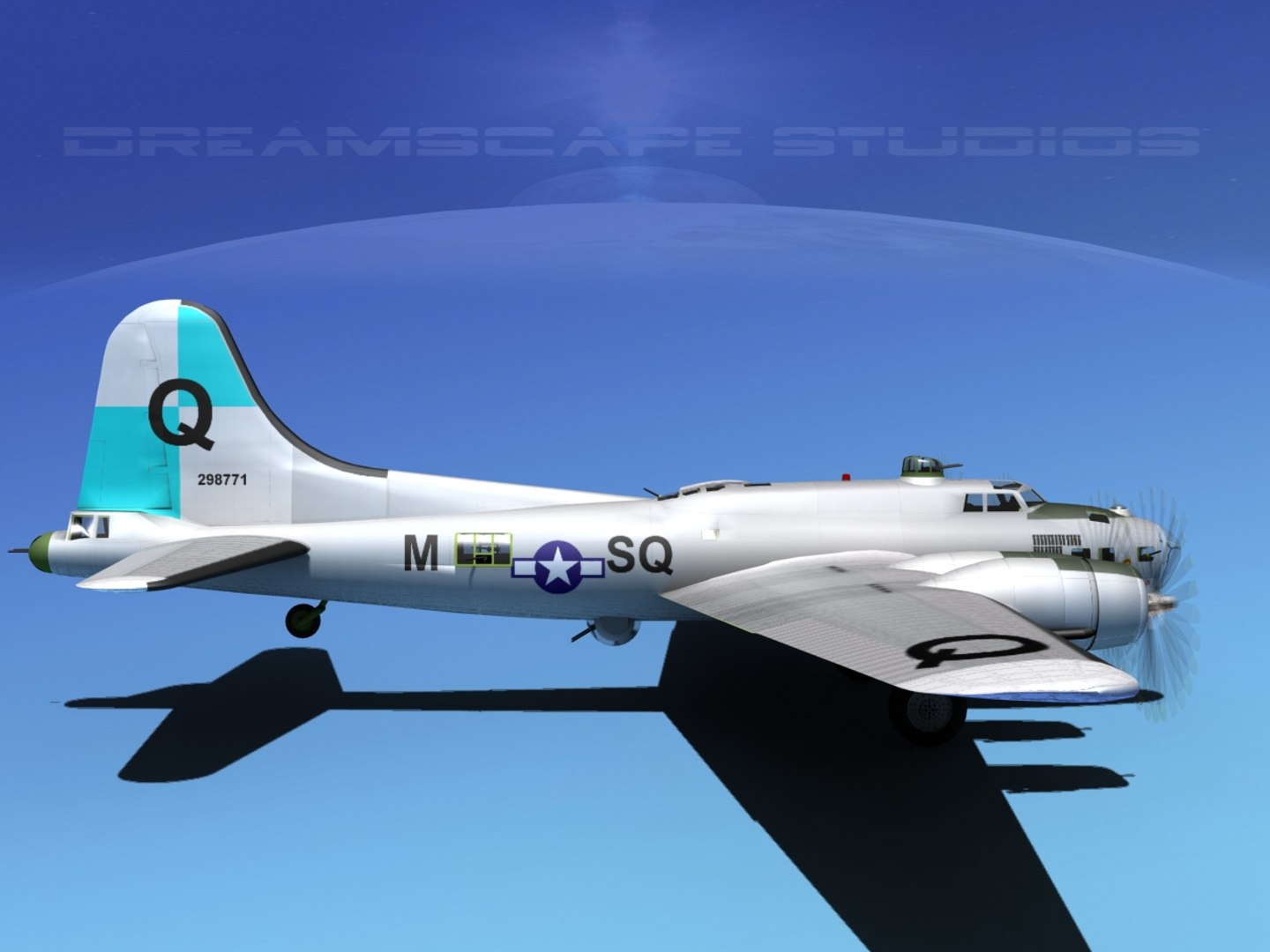 3dsmax B-17 Boeing Flying Fortress