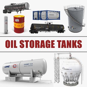 3D oil storage tanks 3