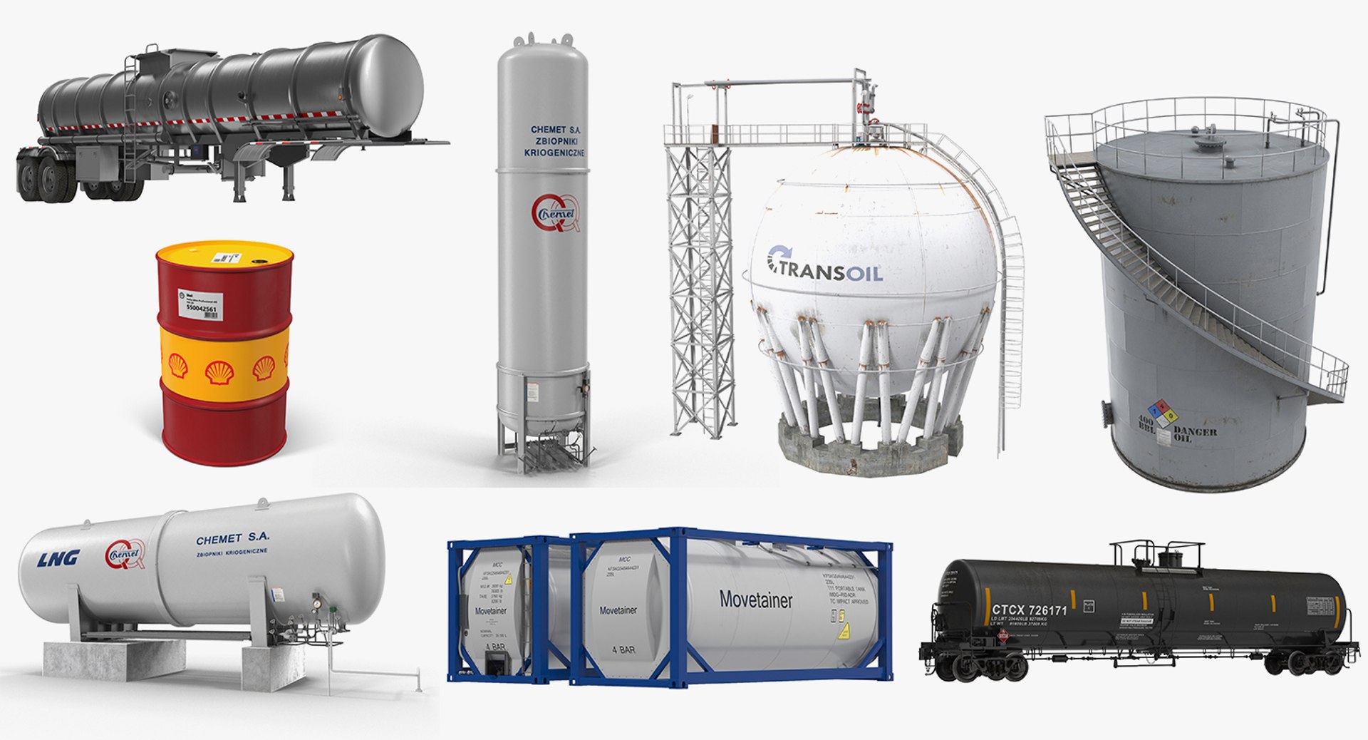 3D oil storage tanks 3 - TurboSquid 1284021
