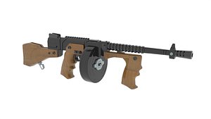 Tommy Gun 1 Weapon 3D model