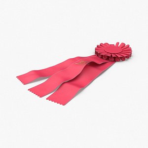 3D prize-ribbon-01---red-flat model