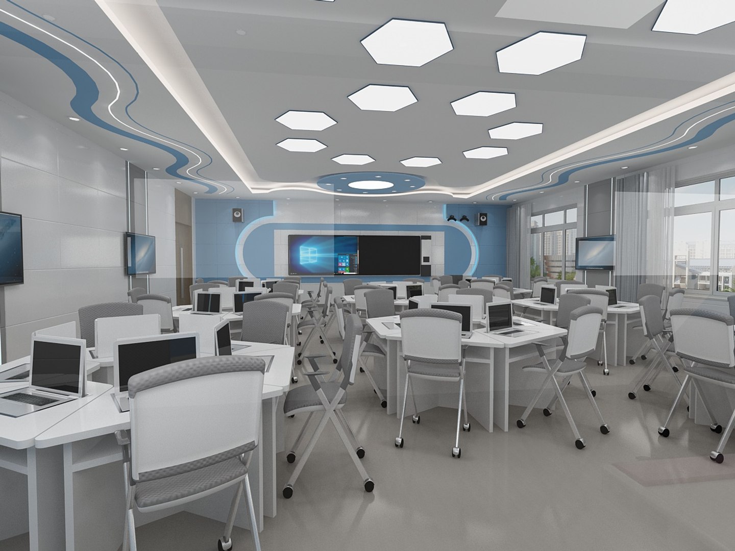 3D Computer Classroom 2 - TurboSquid 2044657