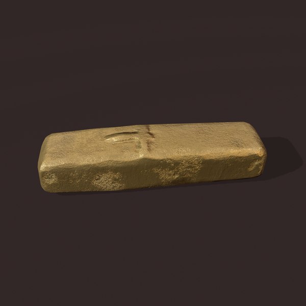 3D gold ingot small