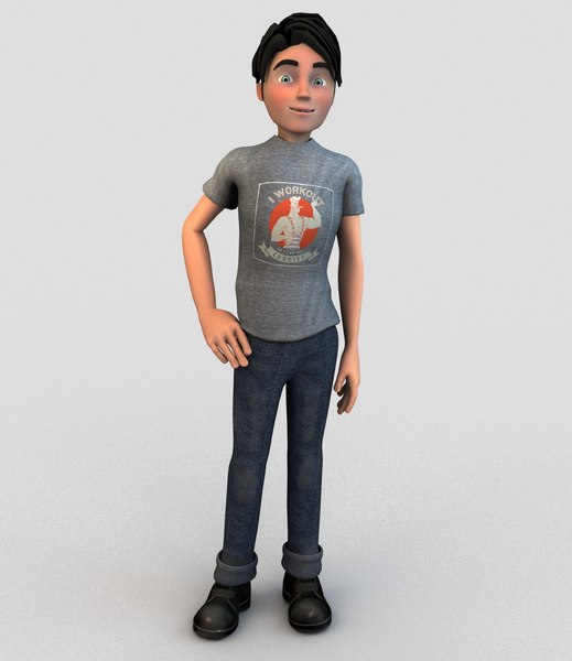 rigged cartoon man 3D model