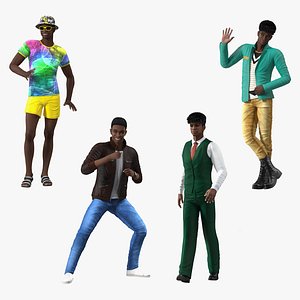 Dark Skin Teenage Boys  Rigged Collection