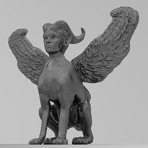 statue woman lion germanium 3D model