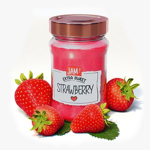 3D Strawberry Jam model