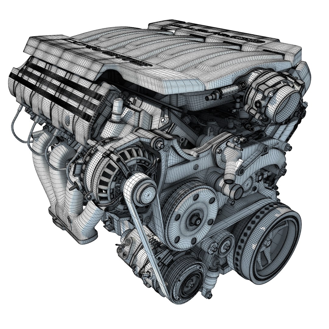 2014 chevrolet corvette v8 engine 3d model