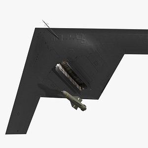 B 21 Raider Low Observable Aircraft Black Attac Animated Rigged for Cinema 4D