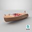 Klassisches Sportboot aus hellem Holz