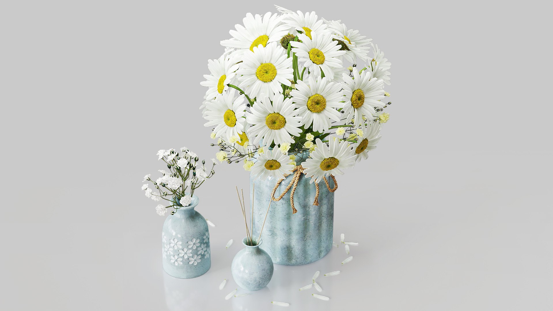 3D Chamomile Flowers Model - TurboSquid 1835354