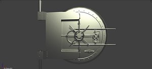 bank vault scene money 3D model