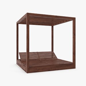 3D model Wood Outdoor Pergola(1)