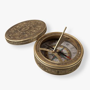 old copper compasspbr 3D model